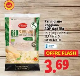 Lidl Parmigiano reggiano aop râpé bio offre