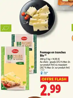 Lidl Fromage en tranches bio offre