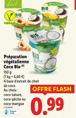 Lidl Préparation végétalienne coco bio offre