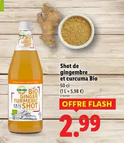 Lidl Shot de gingembre et curcuma bio offre