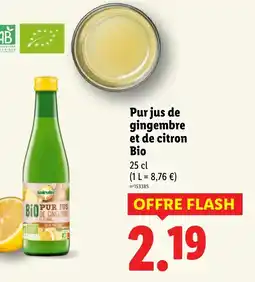 Lidl Pur jus de gingembre et de citron bio offre