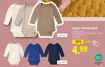 Lidl Lupilu bodies bébé offre