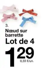 Zeeman Nœud sur barrette lot de 4 offre