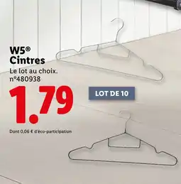 Lidl W5 cintres offre