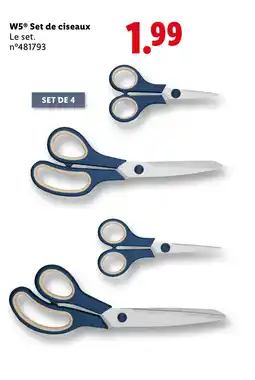 Lidl W5 Set de ciseaux offre