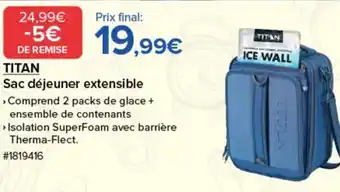 Costco TITAN Sac déjeuner extensible offre