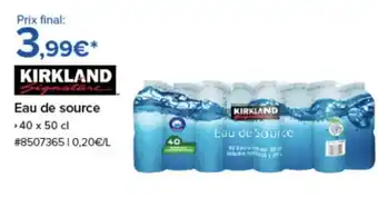 Costco KIRKLAND Eau de source offre