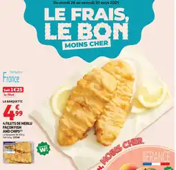 Auchan Supermarché 4 filets de merlu façon fish and chips offre