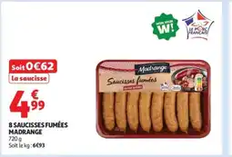 Auchan Supermarché MADRANGE 8 saucisses fumées offre