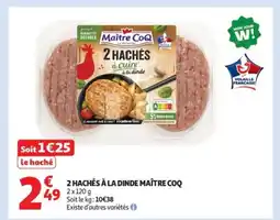 Auchan Supermarché MAÎTRE COQ 2 hachés à la dinde offre