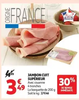 Auchan Supermarché Jambon cuit supérieur offre