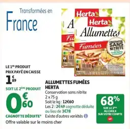 Auchan Supermarché HERTA Allumettes fumées offre