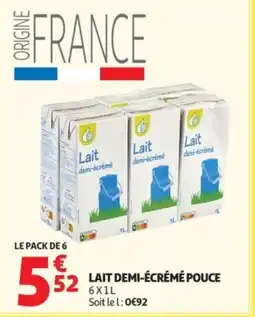 Auchan Supermarché Lait demi-écrémé pouce offre