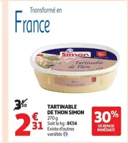 Auchan Supermarché SIMON Tartinable de thon offre