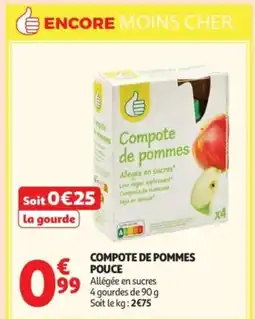 Auchan Supermarché Compote de pommes pouce offre
