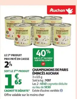 Auchan Supermarché AUCHAN de paris émincés offre