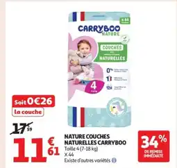 Auchan Supermarché CARRYBOO Nature couches naturelles offre