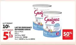 Auchan Supermarché GUIGOZ Lait de croissance en poudre offre