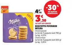 Super U MILKA Biscuits fourres offre