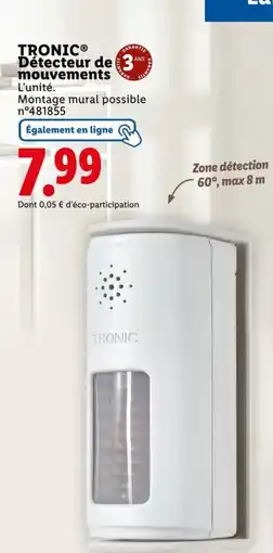 Lidl TRONIC Détecteur de mouvements offre