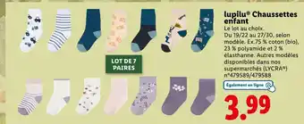 Lidl LUPILU Chaussettes enfant offre
