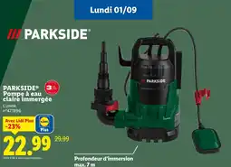 Lidl Parkside pompe à eau claire immergée offre