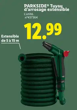 Lidl Parkside tuyaų d'arrosage extensible offre
