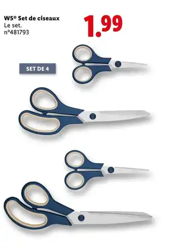 Lidl W5 Set de ciseaux offre
