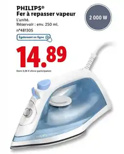 Lidl PHILIPS Fer à repasser vapeur offre