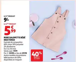 Auchan INEXTENSO Robe salopette bébé offre