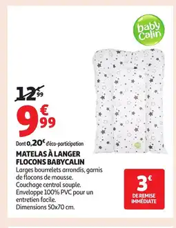 Auchan Matelas à langer flocons babycalin offre