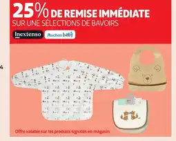 Auchan INEXTENSO AUCHAN Baby sur une sélections de bavoirs offre