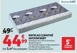 Auchan AUCHAN BABY Matelas climatisé offre