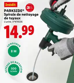 Lidl Parkside spirale de nettoyage de tuyaux offre