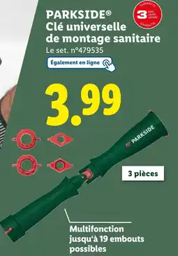 Lidl Parkside clé universelle de montage sanitaire offre