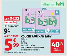 Auchan AUCHAN BABY Couches offre