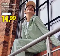 Lidl Esmara ensemble détente en velours offre
