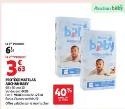 Auchan AUCHAN BABY Protège matelas offre