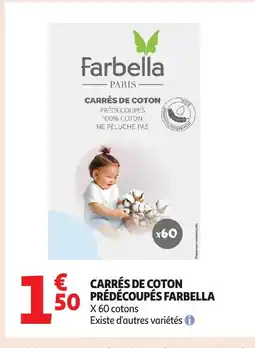 Auchan FARBELLA Carrés de coton prédécoupés offre