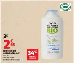 Auchan CORINE DE FARME Liniment bio offre
