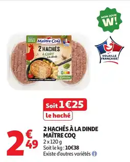 Auchan MAÎTRE COQ 2 hachés à la dinde offre