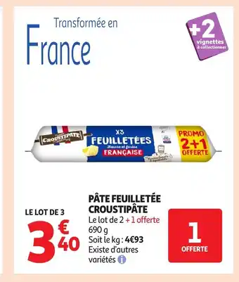 Auchan CROUSTIPÂTE Pâte feuilletée offre