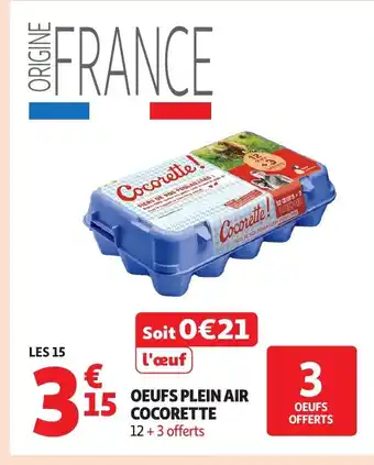 Auchan COCORETTE Oeufs plein air offre