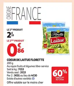 Auchan FLORETTE Coeur de laitue offre