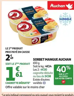 Auchan AUCHAN Sorbet mangue offre