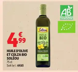 Auchan SOLÉOU Huile d'olive et colza bio offre