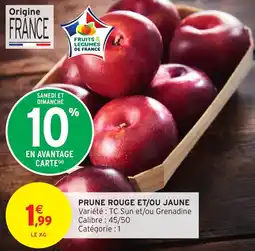 Intermarché Hyper Prune rouge et/ou jaune offre