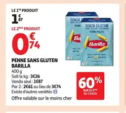 Auchan BARILLA Penne sans gluten offre