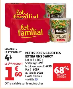 Auchan D'AUCY Petits pois & carottes extra fins offre