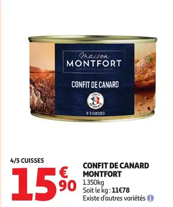 Auchan MONTFORT Confit de canard offre